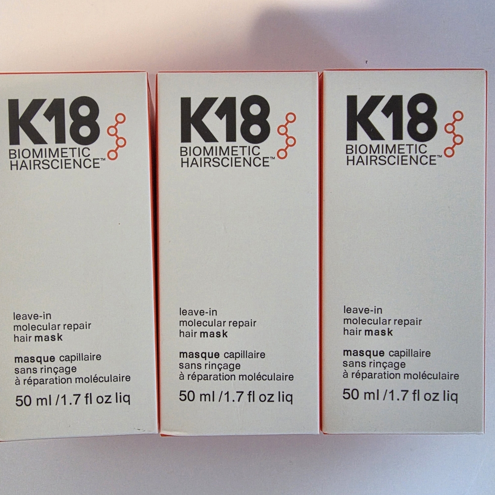K18 Biomimetic Hairscience Leave-In Molecular Repair Hair Mask - White and Red